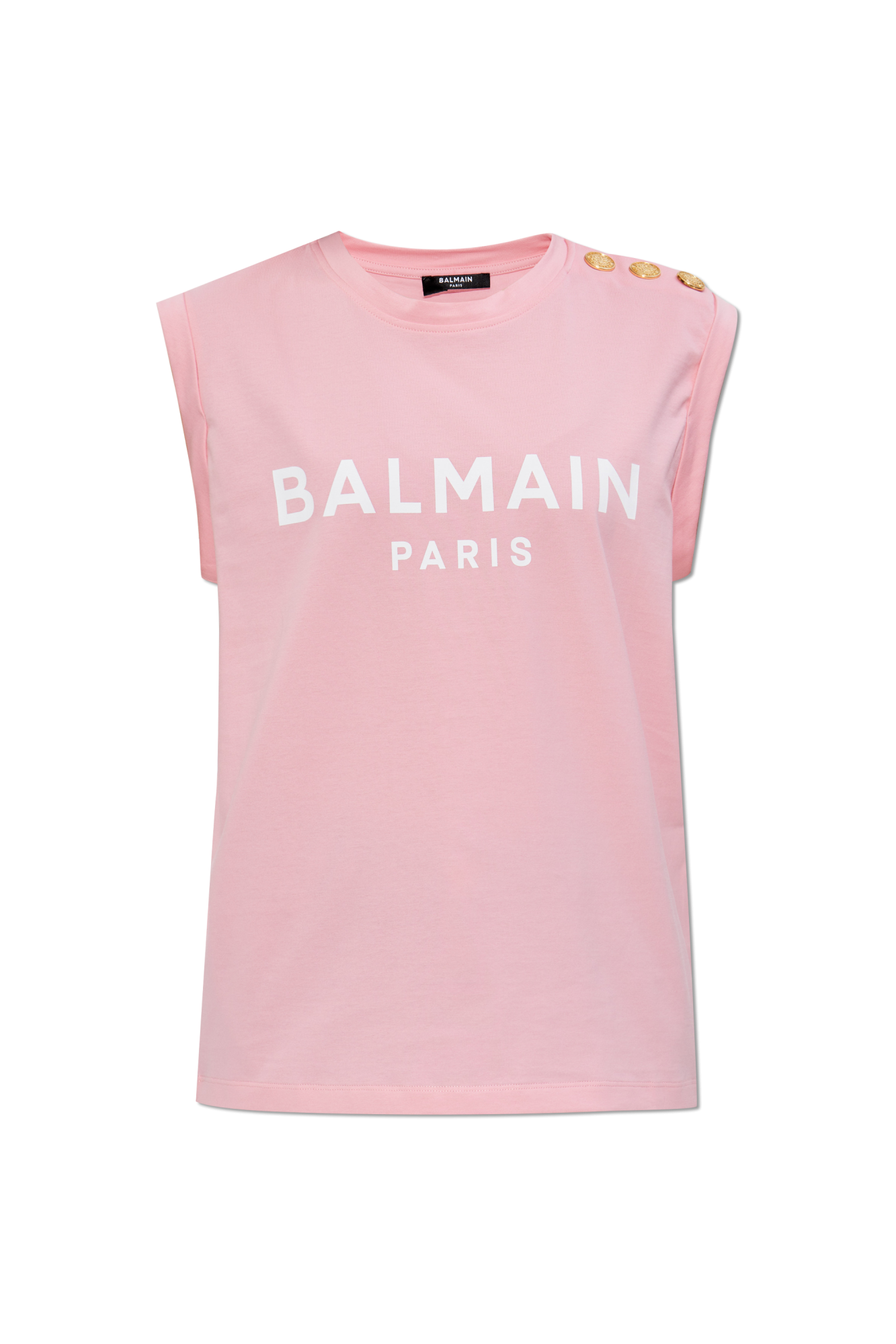 Tシャツ・カットソー BALMAIN Woman T-Shirt Pink CF1ED001BB02 OLA T-shirt with Balmain Paris print pink pink - Women | BALMAIN